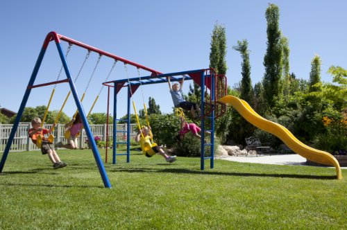Colorful Lifetime Monkey Bar Adventure Swing Set