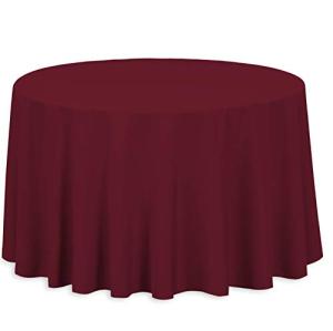 Burgundy 108-Inch Round Polyester Tablecloth for Sports Events