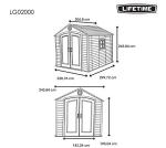 Outdoor Storage Shed with Window, Skylights, Shelving - 8x10