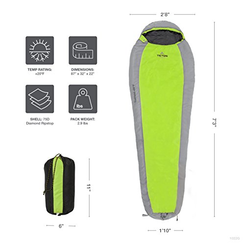 TETON TrailHead Sleeping Bag: Lightweight for Camping, Hiking