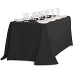 Black Rectangular Polyester Tablecloths 90x132 - Set of 2