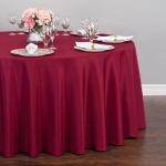 Burgundy 108-Inch Round Polyester Tablecloth for Sports Events