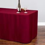 6 ft. Fitted Tablecloth in Burgundy Polyester Fabric