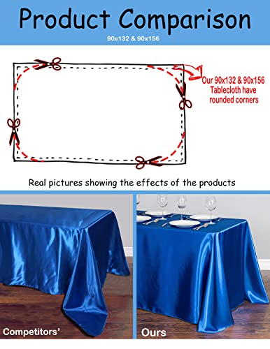Black Rectangular Polyester Tablecloths 90x132 - Set of 2