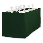 Hunter Green Polyester Fitted 6 ft. Tablecloth