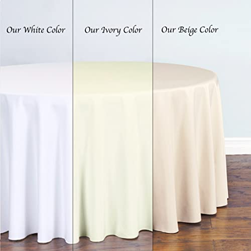 6ft Ivory Fitted Polyester Tablecloth for Sporting Events