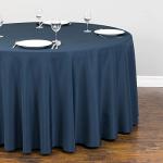 Navy Blue 108-Inch Round Polyester Tablecloth