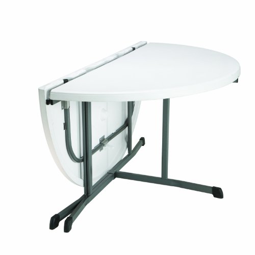 Round Fold in Half Table, 5 Feet White