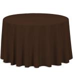 108" Round Polyester Tablecloth - Chocolate Color