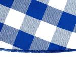 Blue & White Checker Polyester 108-Inch Round Tablecloth