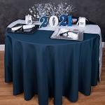 Navy Blue 108-Inch Round Polyester Tablecloth