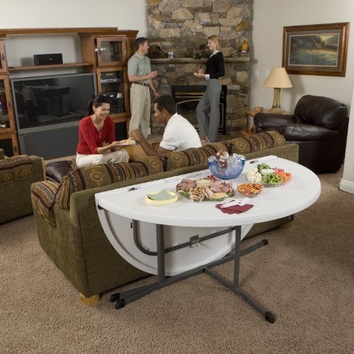 Round Fold in Half Table, 5 Feet White