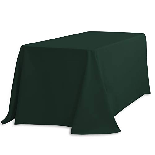 Rectangular Polyester Tablecloth in Hunter Green, 90 x 132