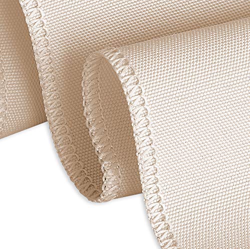 Beige 108-Inch Round Polyester Tablecloth