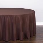 108" Round Polyester Tablecloth - Chocolate Color