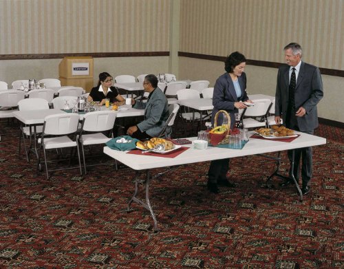 4 Pack Lifetime 42984 Folding Utility Tables, 8ft Almond