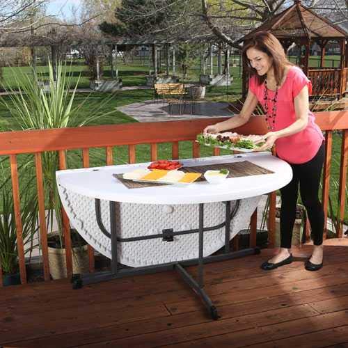 Round Fold in Half Table, 5 Feet White