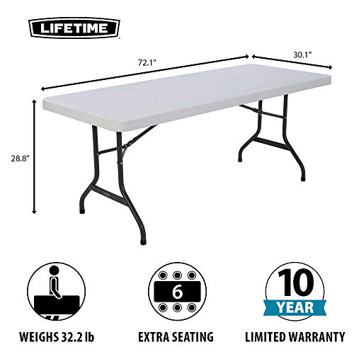 Pack of 4 Folding Utility Tables, 6 Feet