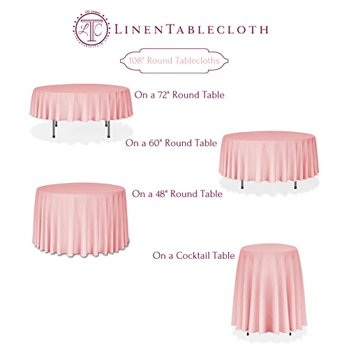 Navy Blue 108-Inch Round Polyester Tablecloth