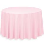 Pink 108-Inch Round Polyester Tablecloth for Sporting Events