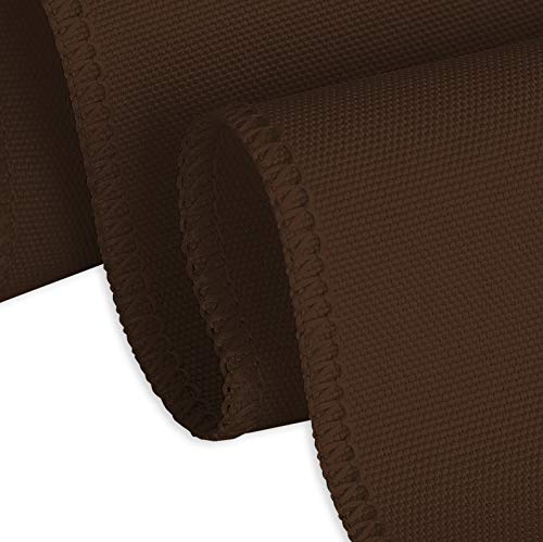 108" Round Polyester Tablecloth - Chocolate Color