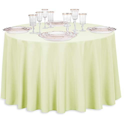 Tea Green 108" Round Polyester Tablecloth