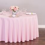 Pink 108-Inch Round Polyester Tablecloth for Sporting Events