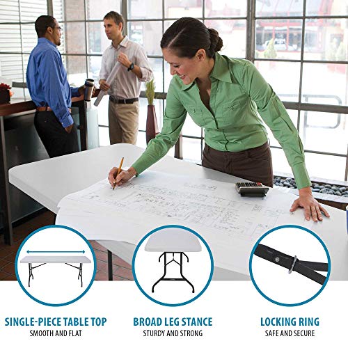Pack of 4 Folding Utility Tables, 6 Feet