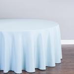 Baby Blue 108-Inch Round Polyester Tablecloth