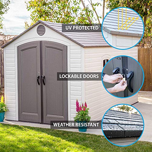 Outdoor Storage Shed, Desert Sand, 8 x 15 ft