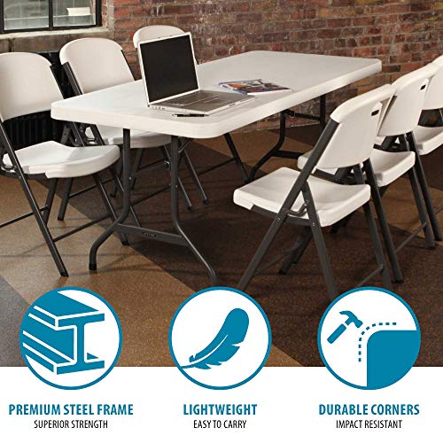 Pack of 4 Folding Utility Tables, 6 Feet
