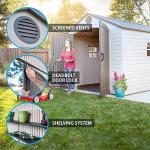 Outdoor Storage Shed, Desert Sand, 8 x 15 ft