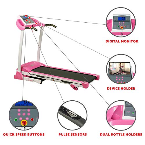Pink Sunny Health & Fitness Treadmill, 62" x 27" x 50