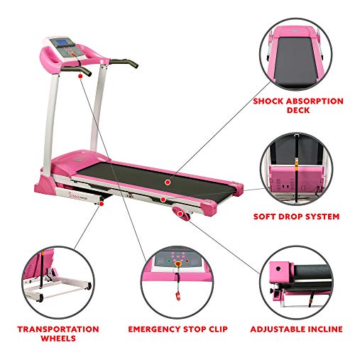 Pink Sunny Health & Fitness Treadmill, 62" x 27" x 50