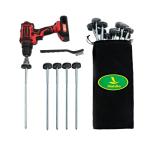 Holdia 8 Pcs Drillable Tent Stakes 12" | Hex Pegs | Heavy Duty Metal Tent Anchors & Camping Spikes with 17MM Hex Drill Adapter and Storage Bag