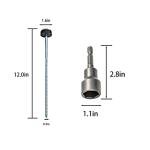 Holdia 8 Pcs Drillable Tent Stakes 12" | Hex Pegs | Heavy Duty Metal Tent Anchors & Camping Spikes with 17MM Hex Drill Adapter and Storage Bag