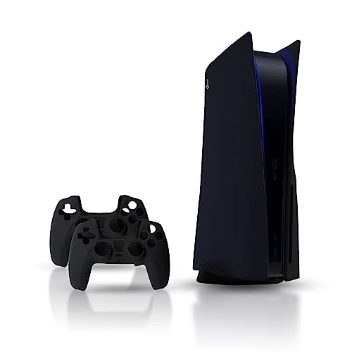 PS5 Console Cover - Black ABS Faceplate with Stickers