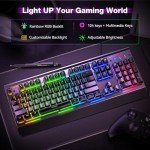 TECKNET RGB Wired Gaming Keyboard with Quiet Switches