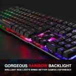 Rii RK100+ Rainbow LED Backlit Gaming Keyboard