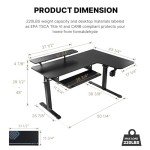 Eureka Ergonomic L-Shaped Standing Desk with Tray