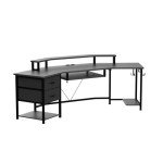 SEDETA L-Shaped Gaming Desk with LED Light