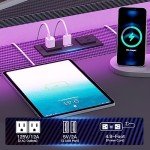 SEDETA L-Shaped Gaming Desk with LED Light