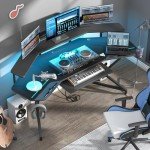 Auromie 72" Gaming Desk with LED and Outlets