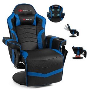 POWERSTONE Ergonomic Gaming Recliner with Massage and Footrest