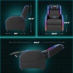 Blue LED Gaming Massage Recliner Chair