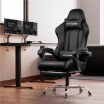 GTPLAYER Gaming Chair with Footrest and Lumbar Support