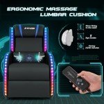 Blue LED Gaming Massage Recliner Chair