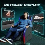 Blue LED Gaming Massage Recliner Chair