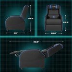 Blue LED Gaming Massage Recliner Chair