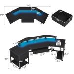SEDETA L-Shaped Gaming Desk with LED Light